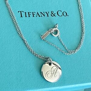 🩵18” Tiffany & Co. Notes Script A Pendant Necklace